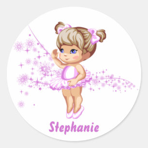 Cute Ballerina Girl Personalized Stickers