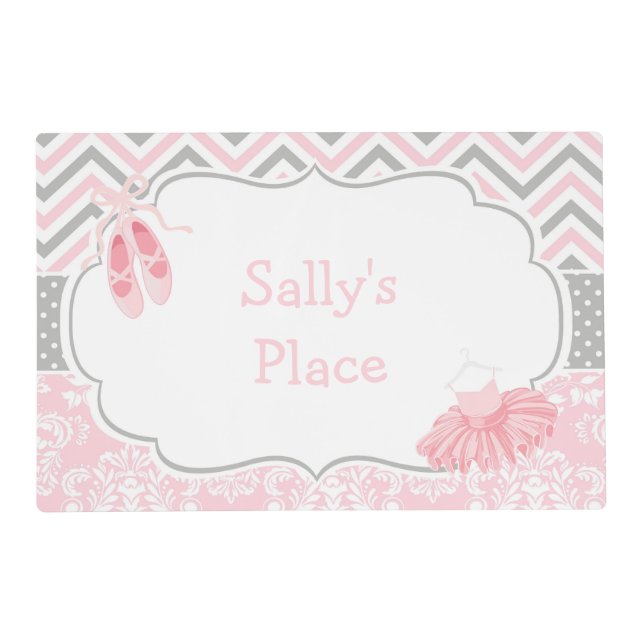Cute Ballerina in Pink  Placemat (Front)
