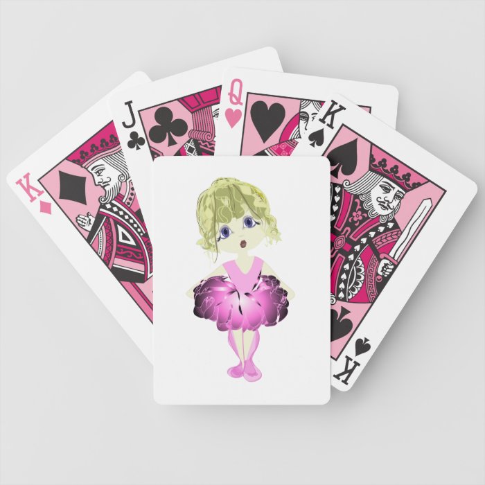 Cute Ballerina in Pink Tutu Art Poker Cards