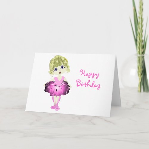 Cute Ballerina in pink tutu Card