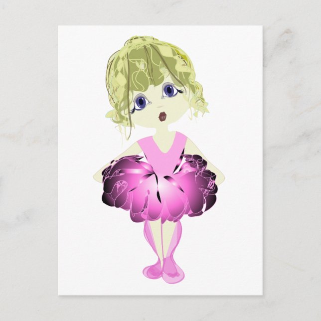 Cute Ballerina in pink tutu Postcard (Front)
