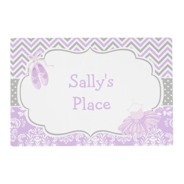 Cute Ballerina in Purple  Placemat (Front)