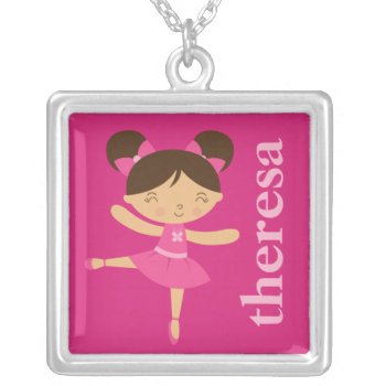 Cute Ballerina Necklace by eventfulcards at Zazzle