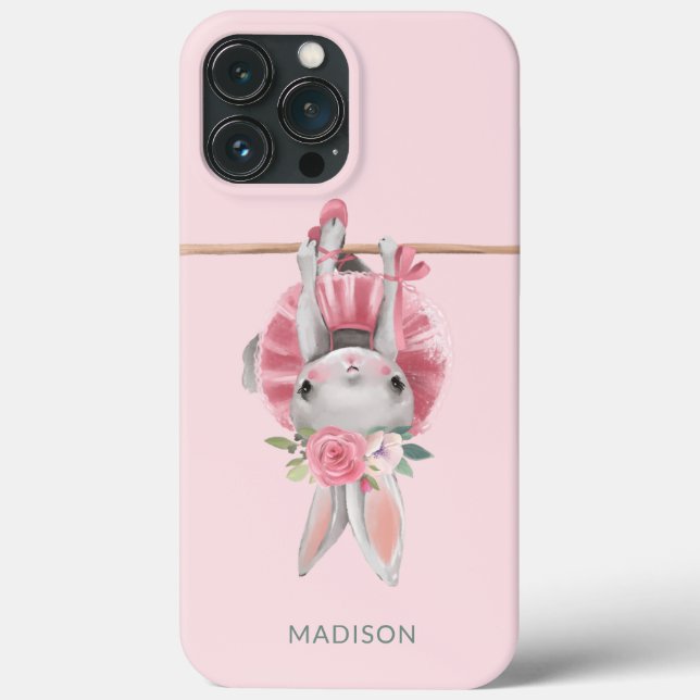 Cute Ballerina Pink Ballet Bunny Personalized Case-Mate iPhone Case (Back)
