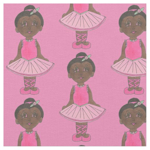 Cute Ballerina Pink Tutu Ballet Girl Dance Teacher Fabric