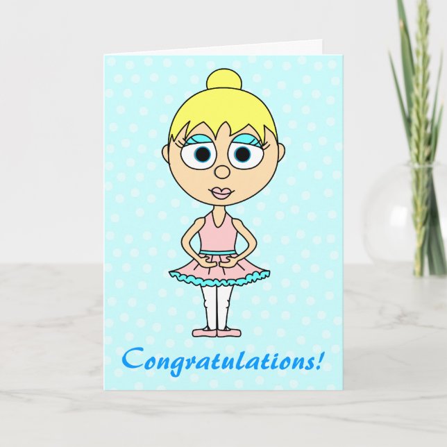 Cute Ballerina Recital Congratulations Card (Front)