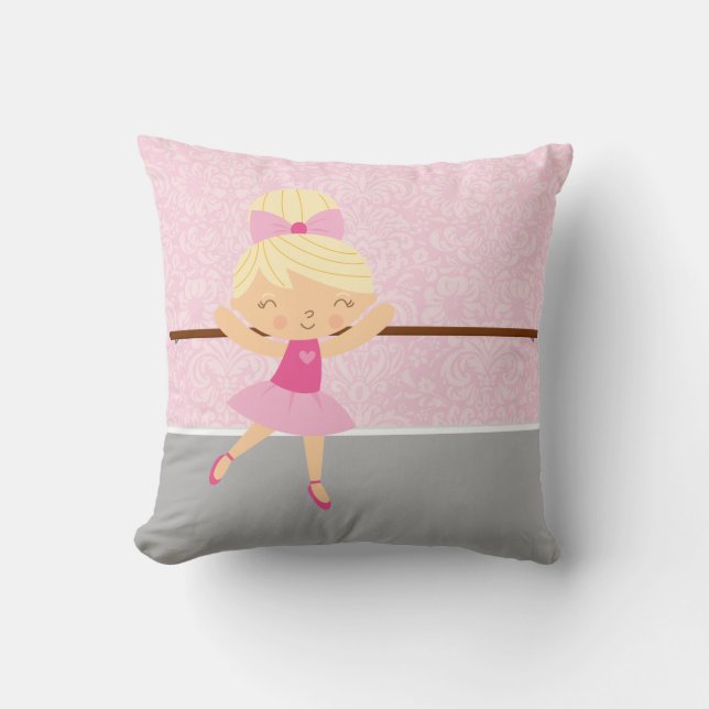 Cute Ballerina Throw Pillow (Front)