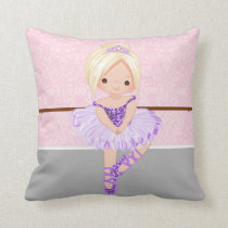 Cute Ballerina Throw Pillow