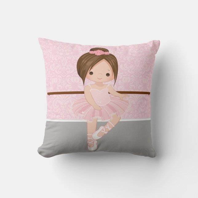 Cute Ballerina Throw Pillow (Front)