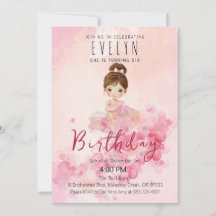 Cute Ballerina TuTu Birthday Invitation