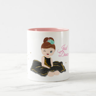 Cute Ballerina Two-Tone Coffee Mug