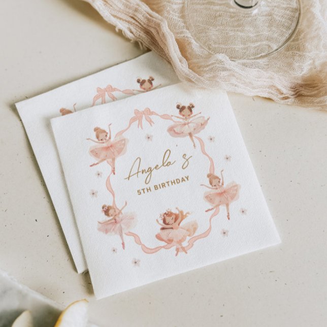 Cute Ballerinas Birthday Invitation Napkins (Creator Uploaded)