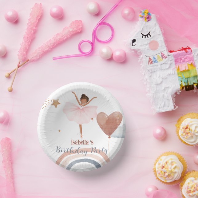 Cute Ballet afro Balloon Birthday girls party Paper Bowls (Party)