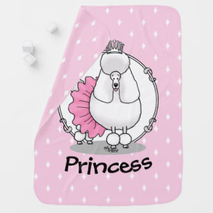 Cute Ballet Ballerina Princess Poodle Dog (white) Baby Blanket