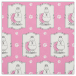 Cute Ballet Ballerina Princess Poodle Dog (white) Fabric