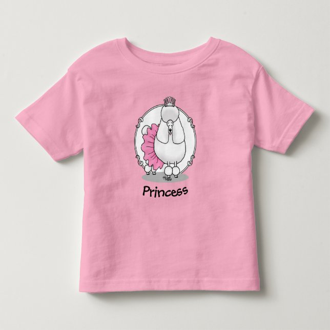 Cute Ballet Ballerina Princess Poodle Dog (white) Toddler T-shirt (Front)