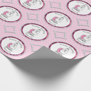 Cute Ballet Ballerina Princess Poodle Dog (white) Wrapping Paper