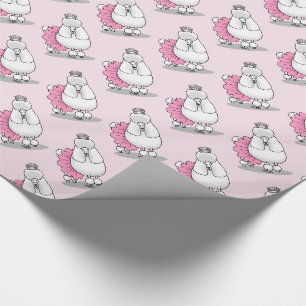 Cute Ballet Ballerina Princess Poodle Dog (white) Wrapping Paper