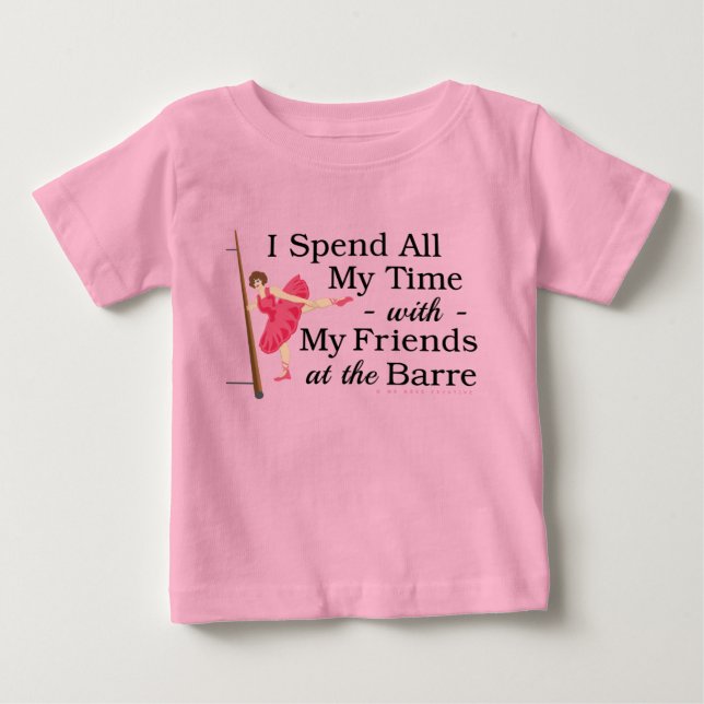 Cute Ballet Barre Funny Ballerina Dancer Baby T-Shirt (Front)
