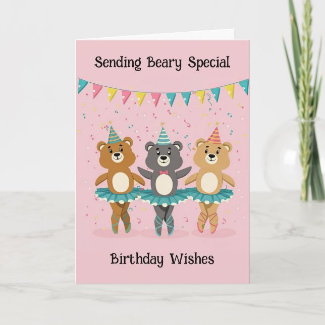 Cute Ballet Birthday Card (Front)