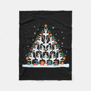 Cute Ballet Christmas Tree Dancer Women Girls Xmas Fleece Blanket