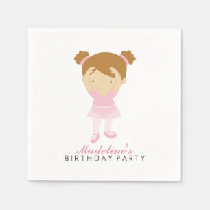 Cute Ballet Dancer Girl's Birthday Party Napkins