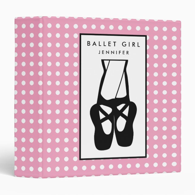 Cute Ballet Dancer Legs & Slippers 3 Ring Binder (Front/Spine)