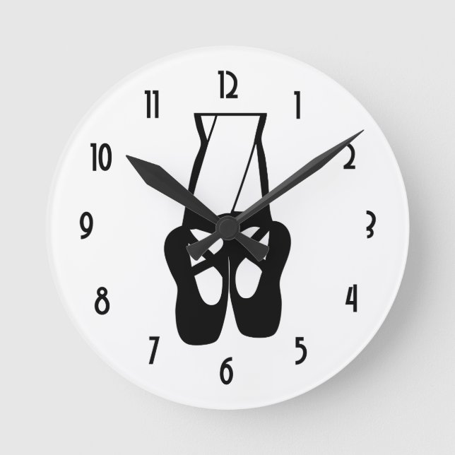 Cute Ballet Dancer Legs & Slippers Round Clock (Front)