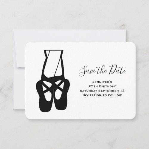 Cute Ballet Dancer Legs  Slippers Save The Date