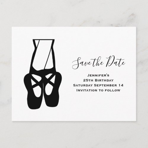 Cute Ballet Dancer Legs  Slippers Save the Date Invitation Postcard