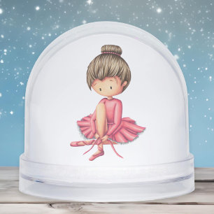 Cute Ballet Dancer Pink Tutu Snow Globe