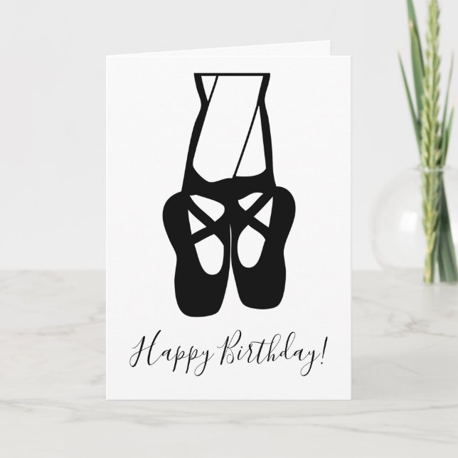 Cute Ballet Dancer Slippers Birthday Card (Front)