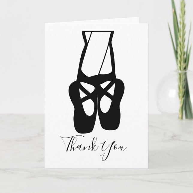 Cute Ballet Dancer Slippers Teacher Appreciation Card (Front)