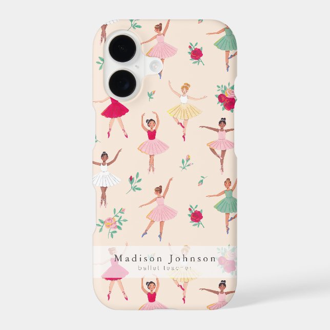 Cute Ballet Dancers Pattern Personalized iPhone Case (Back)