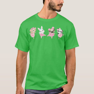 Cute Ballet Dancing Animals Ballerina friends T-Shirt