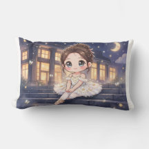 Cute Ballet Kawaii Throw Pillow