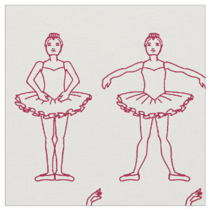 Cute Ballet Positions Pattern Fabric