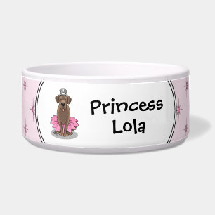 Cute Ballet Princess Chocolate Labrador Retriever Bowl