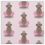 Cute Ballet Princess Chocolate Labrador Retriever Fabric