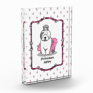 Cute Ballet Princess Old English Sheepdog Gray 1 Acrylic Award