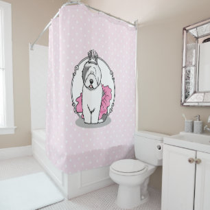Cute Ballet Princess Old English Sheepdog Gray 1 Shower Curtain