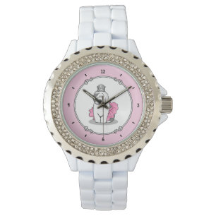 Cute Ballet Princess Old English Sheepdog Gray 1 Watch