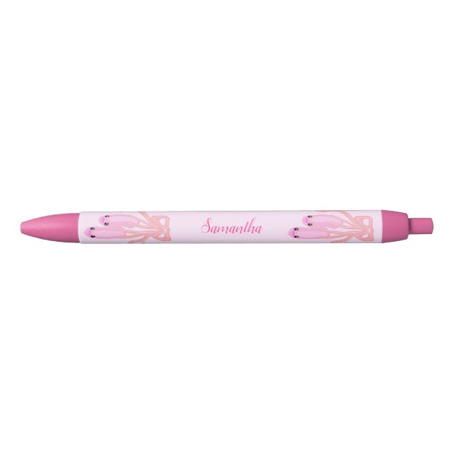 Cute Ballet Shoes Pointe Pink Kawaii Personalized Pen (Front)