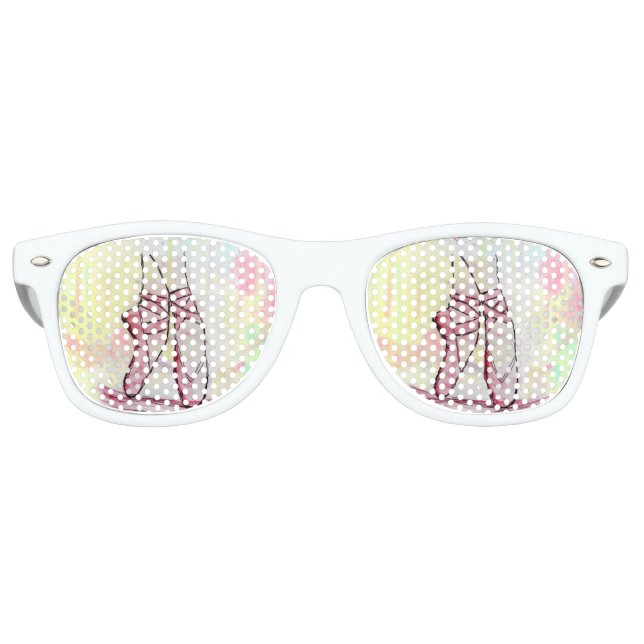 Cute Ballet shoes sketch Watercolor hand drawn Retro Sunglasses (Front)
