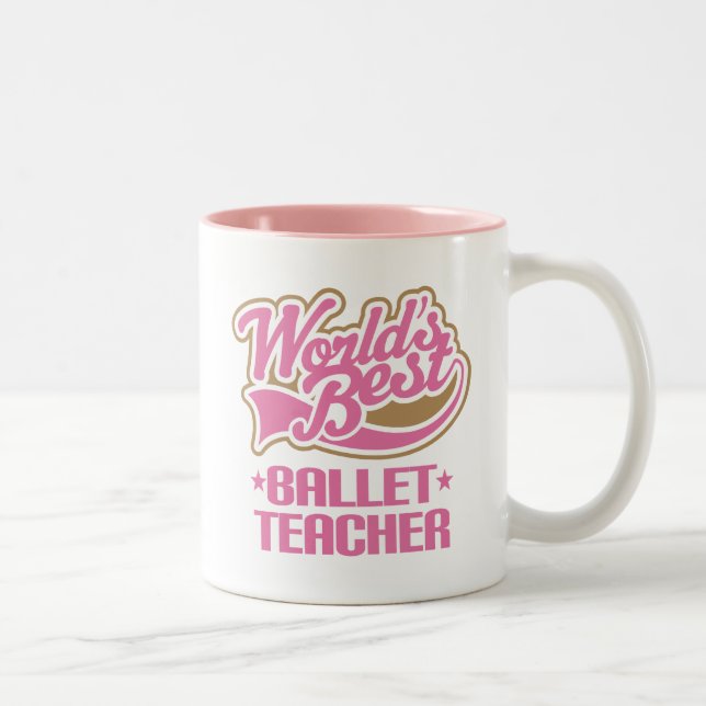 Cute Ballet Teacher Two-Tone Coffee Mug (Right)