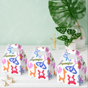 Cute Balloon Animals Colorful Kids Pattern Favor Boxes