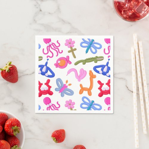 Cute Balloon Animals Colorful Kids Pattern Napkins