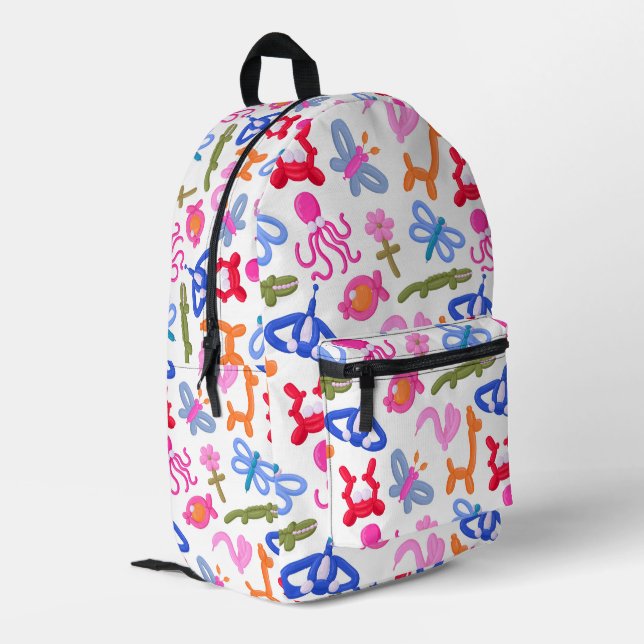 Cute Balloon Animals Colorful Kids Pattern Printed Backpack (Back Corner Left)