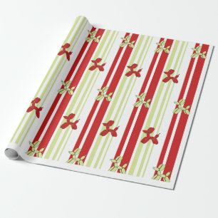 Cute Balloon Dog Pattern Red Green Stripe Party Wrapping Paper