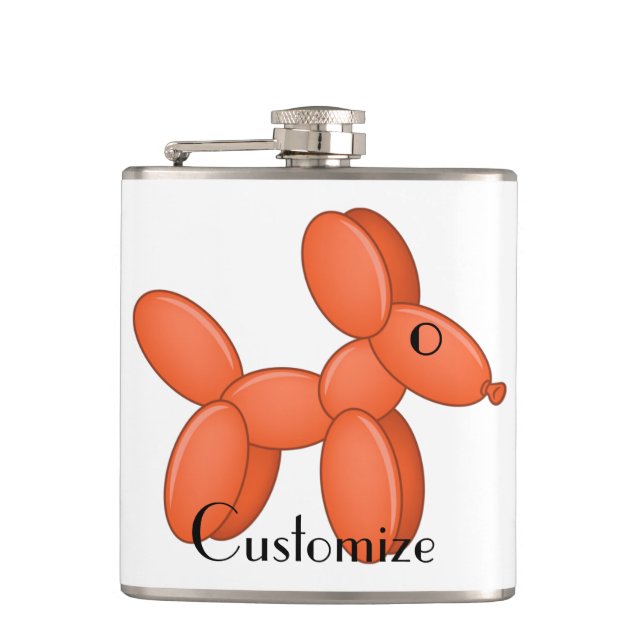 Cute Balloon Dog  Thunder_Cove Flask (Front)